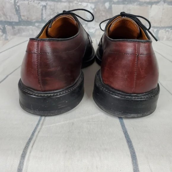 Allen Edmonds Hillcrest Burgundy Leather Lace Up Bicycle Toe Blucher Size 10D - Picture 11 of 16